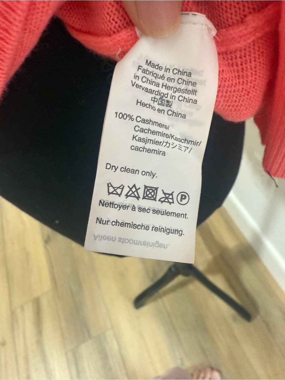 NWOT J.Crew 100% Cashmere Merci Beaucoup Sweater XS Coral Graphic Pullover - Picture 5 of 7